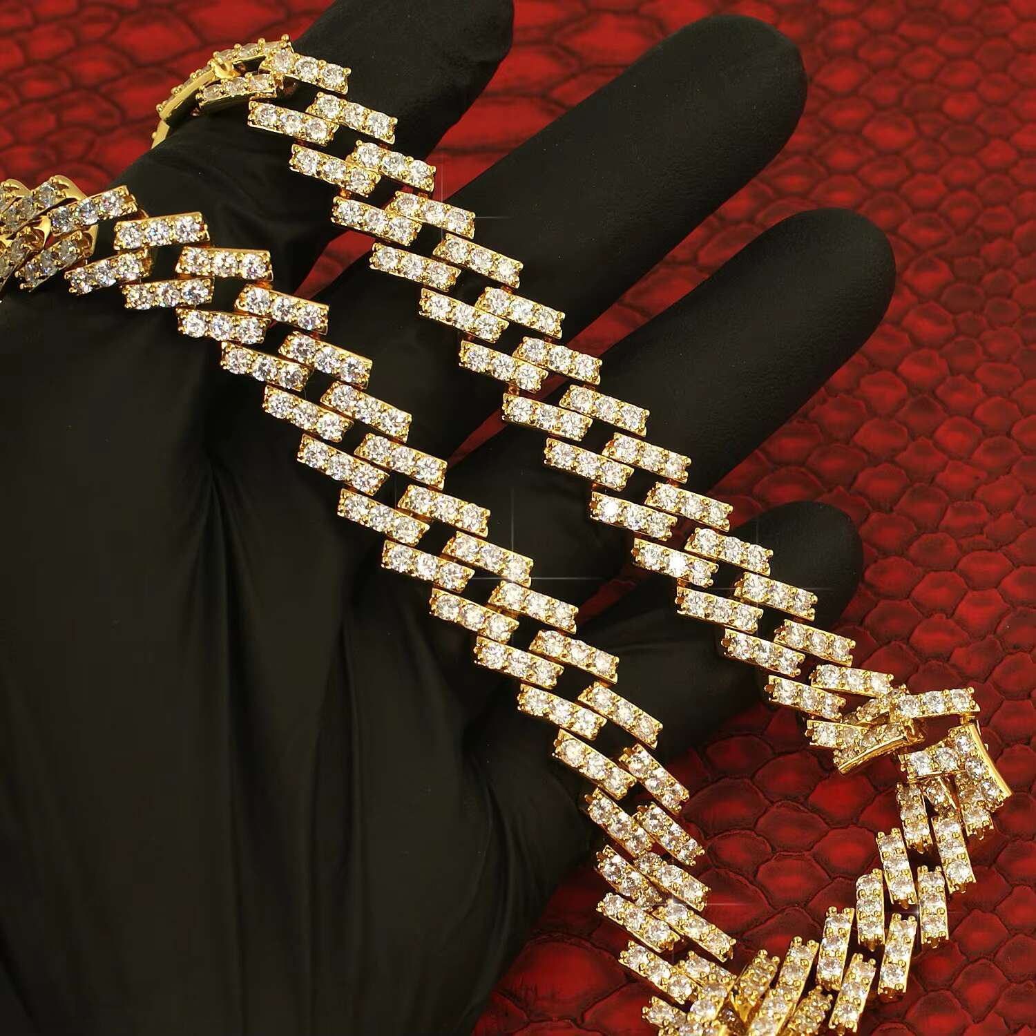 14K Gold Jewelry Necklace D Color Moissanite Chain Custom Mens Brilliant Cuban Link Chain VVS Moissanite Diamond Chain