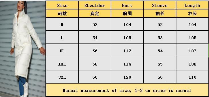 2025 Winter Long Robe Women's Fashion Zipper Solid Color Cotton Jacket Warm Coat