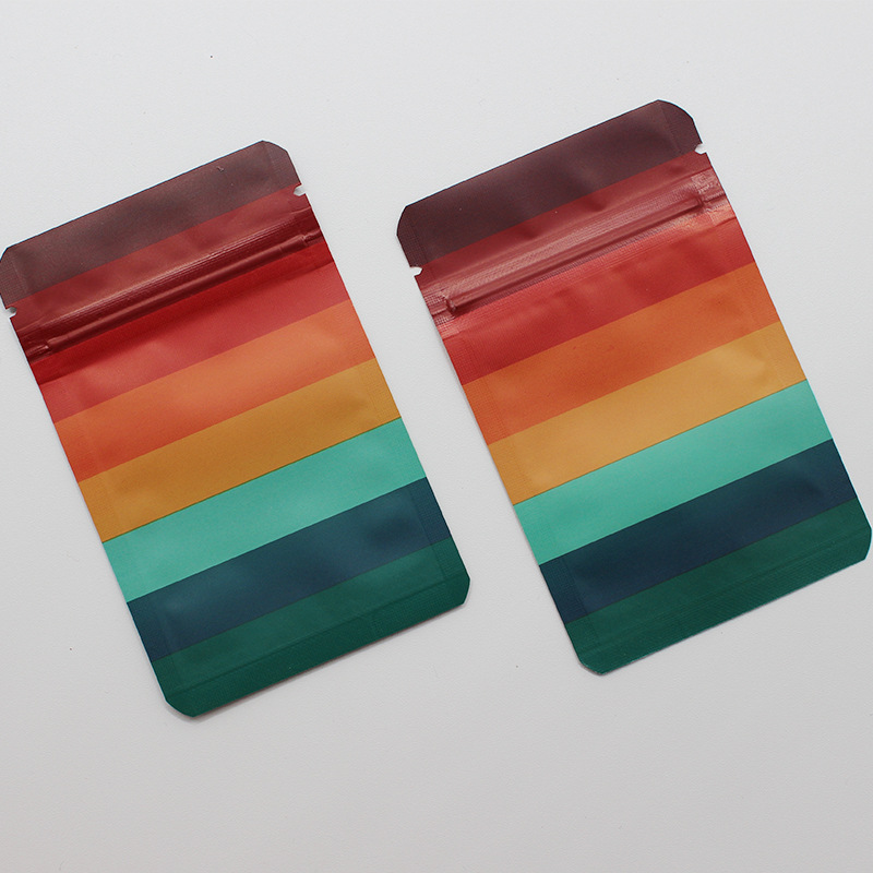Rainbow Mylar bags 3.5g Ziplock bags Aluminum Foil bags Smell proof Zip Lock Package bag Cookies Food Storage Bags Sample Bags