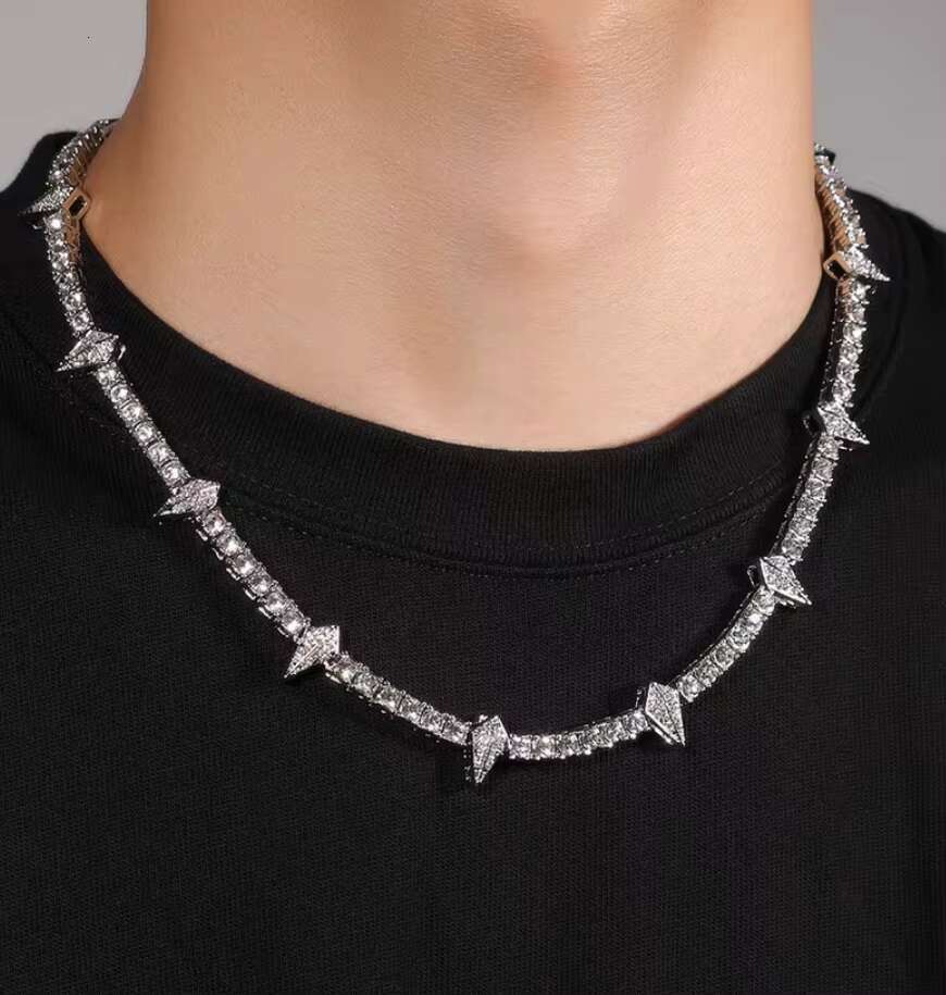 XG Pass Diamond Tester Fancy Moissanite Tennis Chains Necklaces 925 Silver Vvs Moissanite Chains Fine Jewelry Necklaces