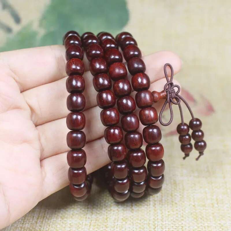 Red Sandalwood Old Type Bracelet 108 Small Leaf Rosewood Beads