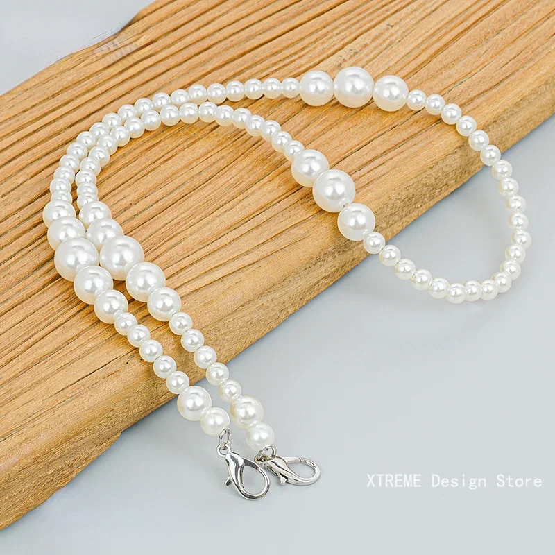 80/100/120cm Fashion Pearl Strap Versatile Casual Long Beaded Chain Shoulder Strap Bag Strap Bags Replacement Accessories 251110
