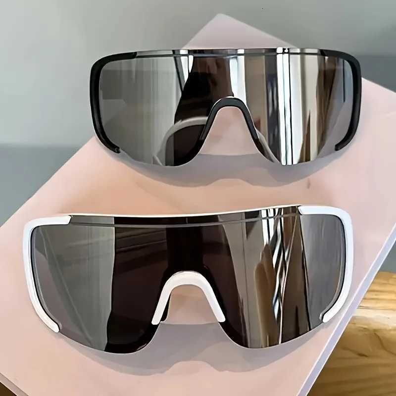 1pc unisex ski glasses PC frame with AC lenses durable pp material non-prescription white-MENS outdoor sports eyewear K251110