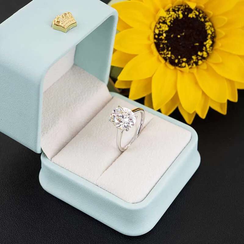 Real 10k White Gold 2-4ct D Color VVS1 Oval Cut Moissanite Solitaire Ring for Women Wedding Ring Pass Diamond Tester Gift