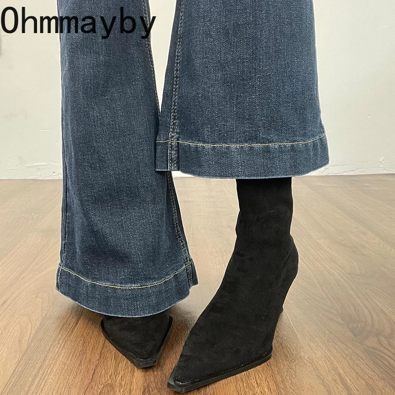 Suede Pointed Toe Women Ankle Boots Autumn Winter Ladies Elegant High Heel Short Botas Zapatos De Mujer 251110