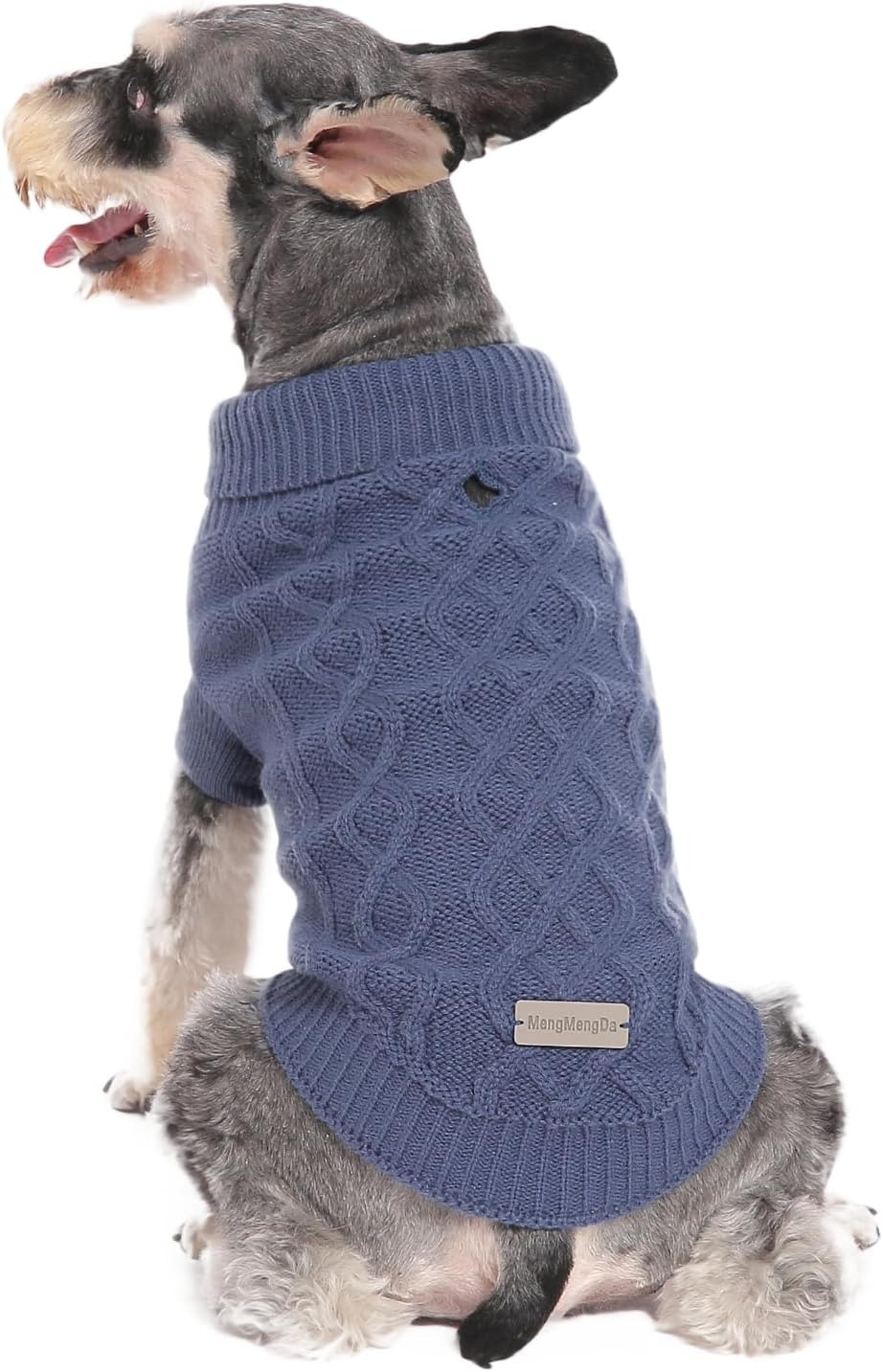 Small Dog Warm Winter Sweater Pet Dog Clothes Dog Knitwear for Small to Medium Breeds Dog Outfits (Dark Blue M)
