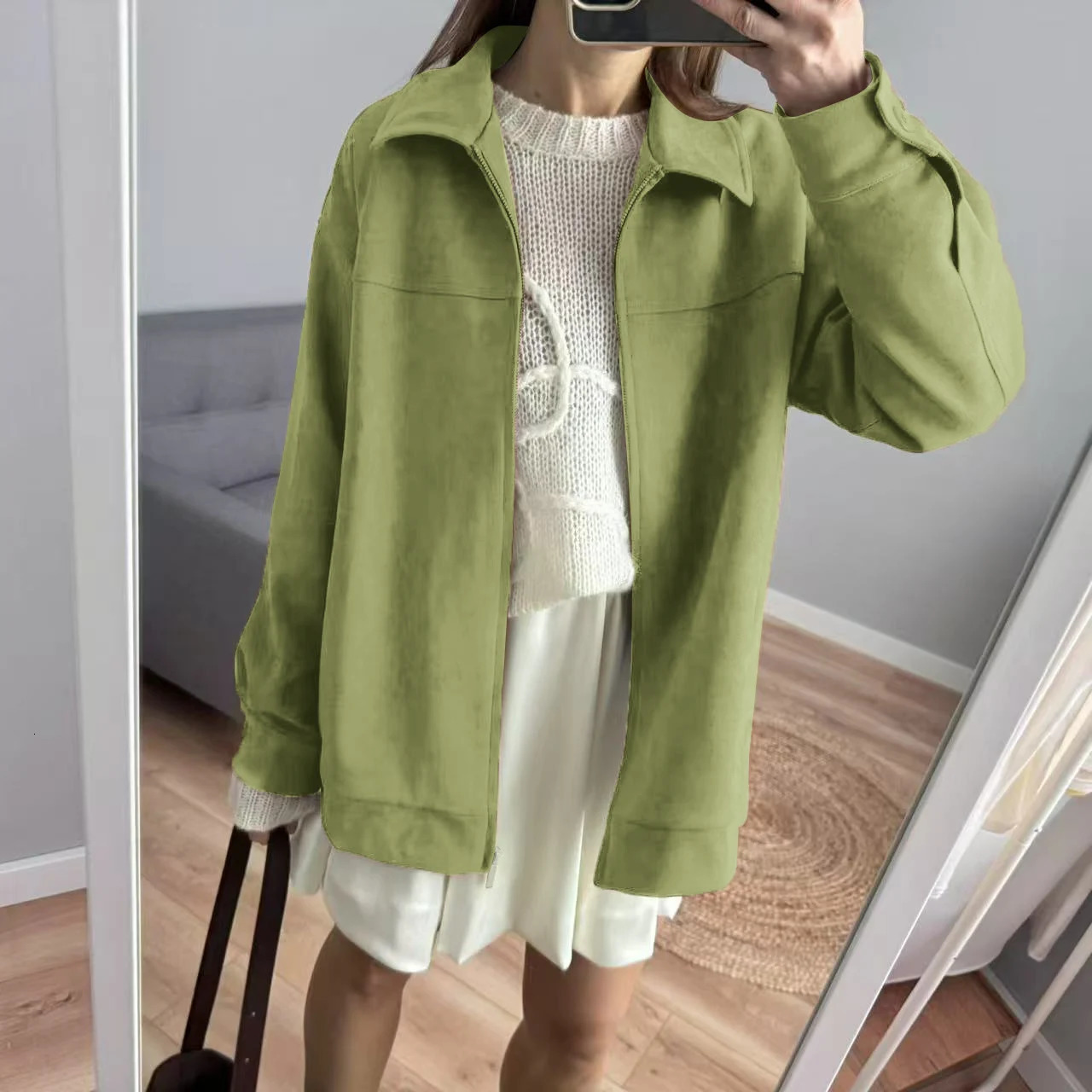 Fall / Autumn Winter Women Fashion Suede Basic Jacket Basic Blazer 251106