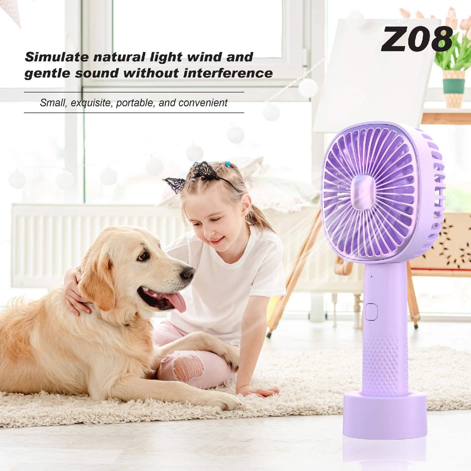 Cross border USB Small Fan Handheld Charging Mini Portable Fan Family Dormitory Small Fan 250409
