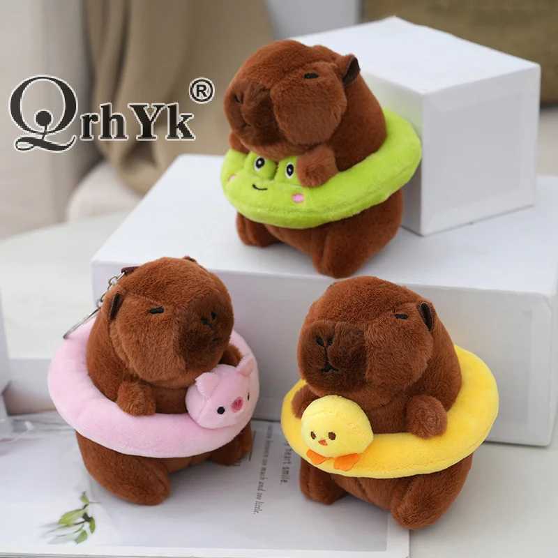 Cartoon Capybara Plush Keychain Bag Pendant Hanging Decoration Cute Stuffed Doll Desktop Toy Decoration Car Keychain Childrens Gift W250411