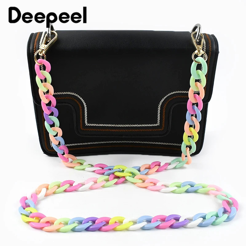 Deepeel 30/60/90/120cm Color Acrylic Bags Chain Womens Crossbody Handbag Shoulder Bag Strap Plastic Phone DIY Pendant Chains 251110