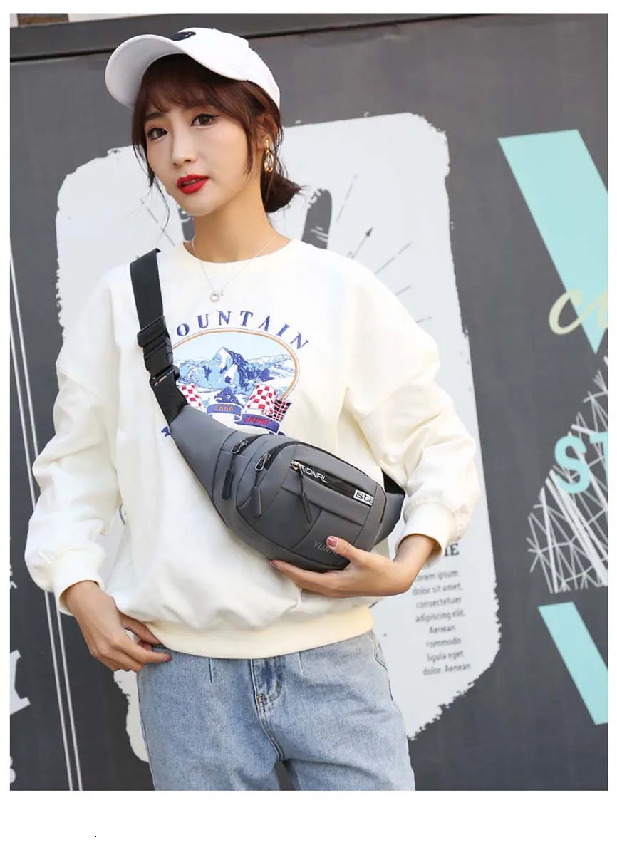 Outdoor Waist Bag Waterproof Bum Running Jogging Belt Pouch Zip Fanny Pack Mobile Phone Oxford Cloth Chest 251110