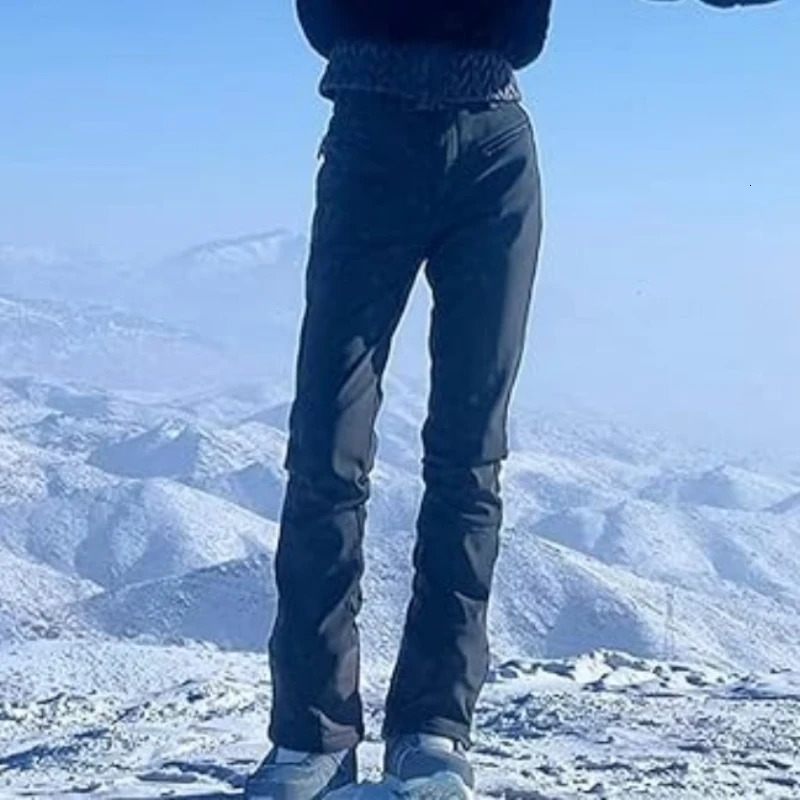Female Slim Skiing Pants Winter Pants Mountain Waterproof Warm Snow Overalls Women High Elasticity Ski Trouser Clothes 251107