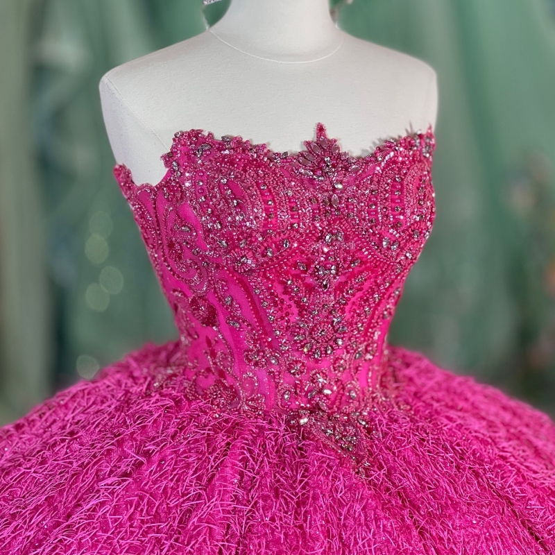 Rose Red Shiny Quinceanera Dresses Off The Shoulder Beading Crystal Tull Party Birthday Sweet 16 Dress Vestidos 15 De Anos