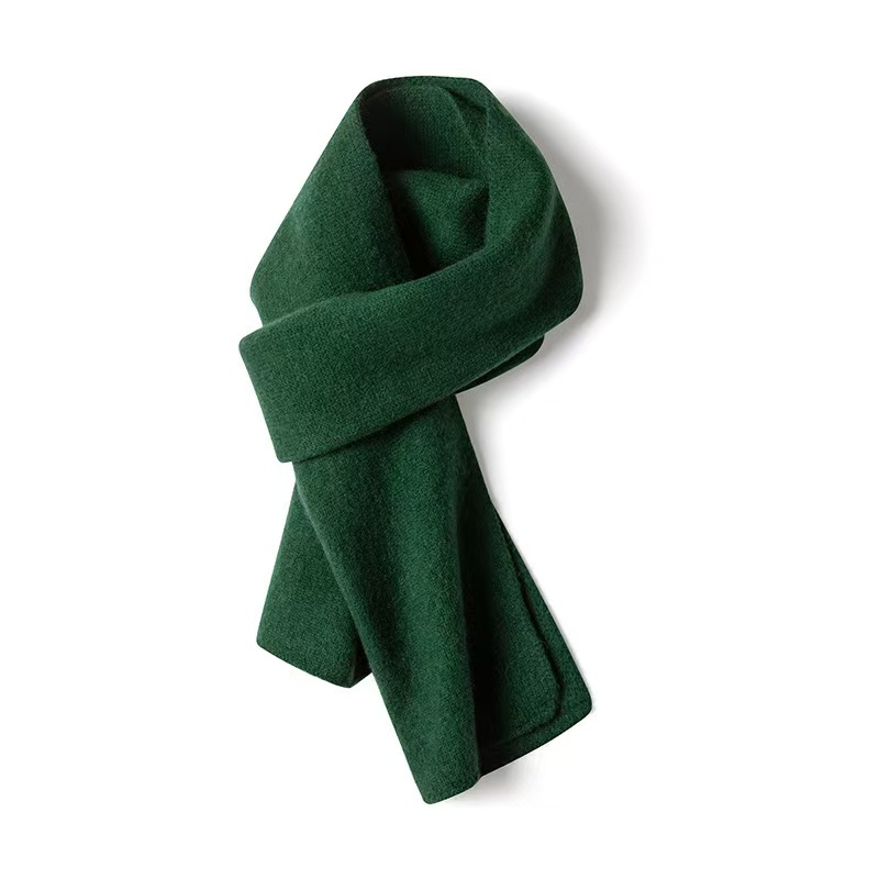 K359 Cashmere Neck Scarf Men's Long Autumn and Winter New Style Pure Color Knitted Thick Warm Wool Neck Scarf Wholesale