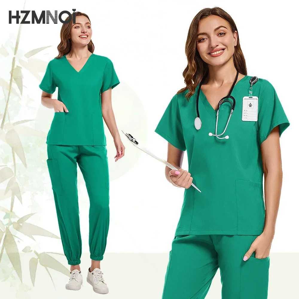 Elasticity Work Uniform Women Wear Scrub Suits Hospital Doctor Nurse Uniforms Medical Surgical Set Nursing Accessories X2504101