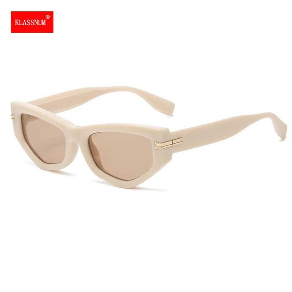 Womens Cat Eye Sunglasses 2024 Luxury Brand Designer Retro Irregular Frame Gradient Glasses UV400 Sunshade Womens SunglassesT250411