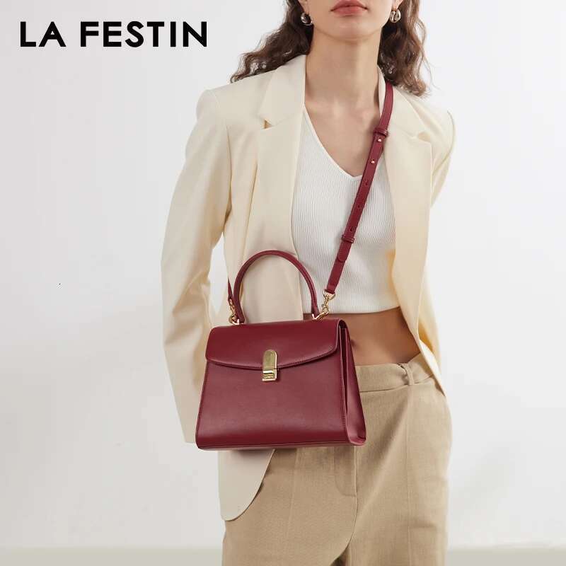 LA FESTIN 2024 New Handbag Women Designer Square Large Capacity Fashion Ladies Bags Leather Bag