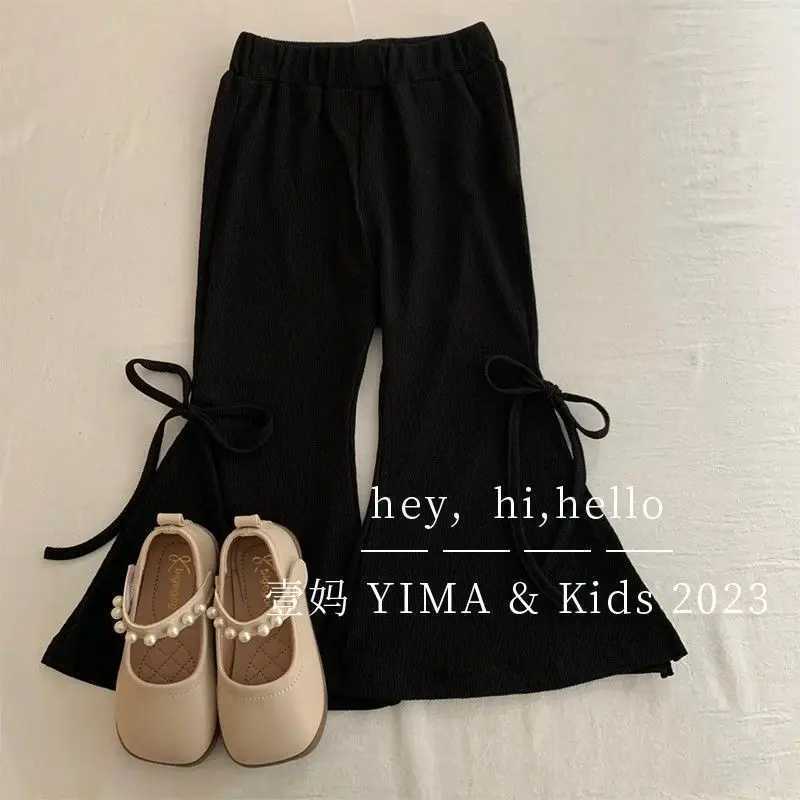 Childrens clothing set hanging bubble sleeve top+flat pants 2-piece set childrens clothingXJ250410