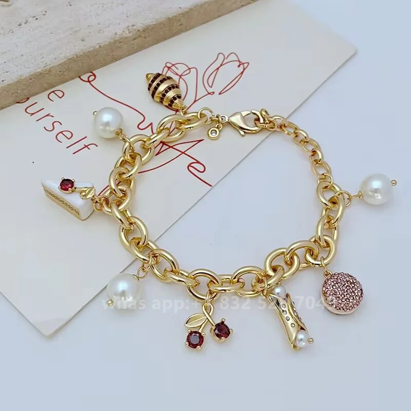 Kate Jewelry 14K Gold Bracelet Exquisite Jewelry Womens Christmas Gift 250407