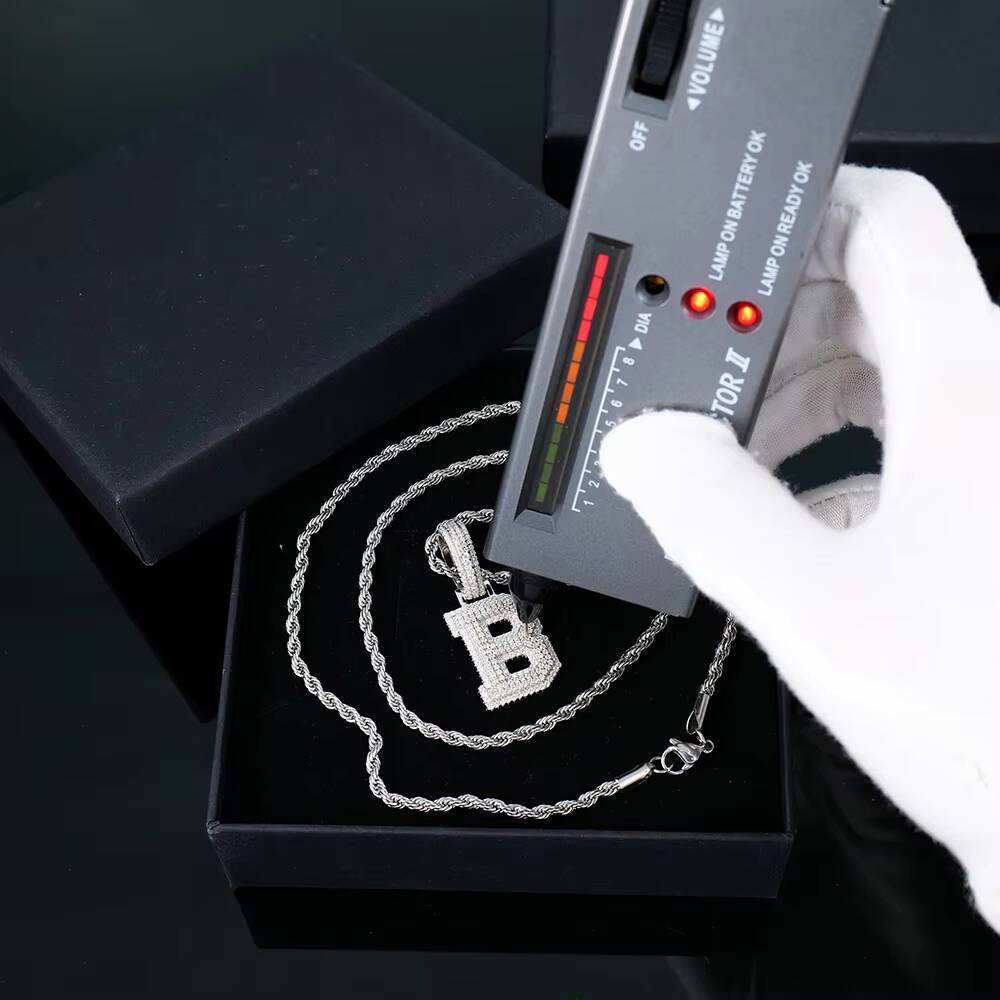 925 Silver Hip Hop Letter B Pendant with VVS Moissanite Diamond GRA Certificate Iced Out Trendy Charm Jewelry