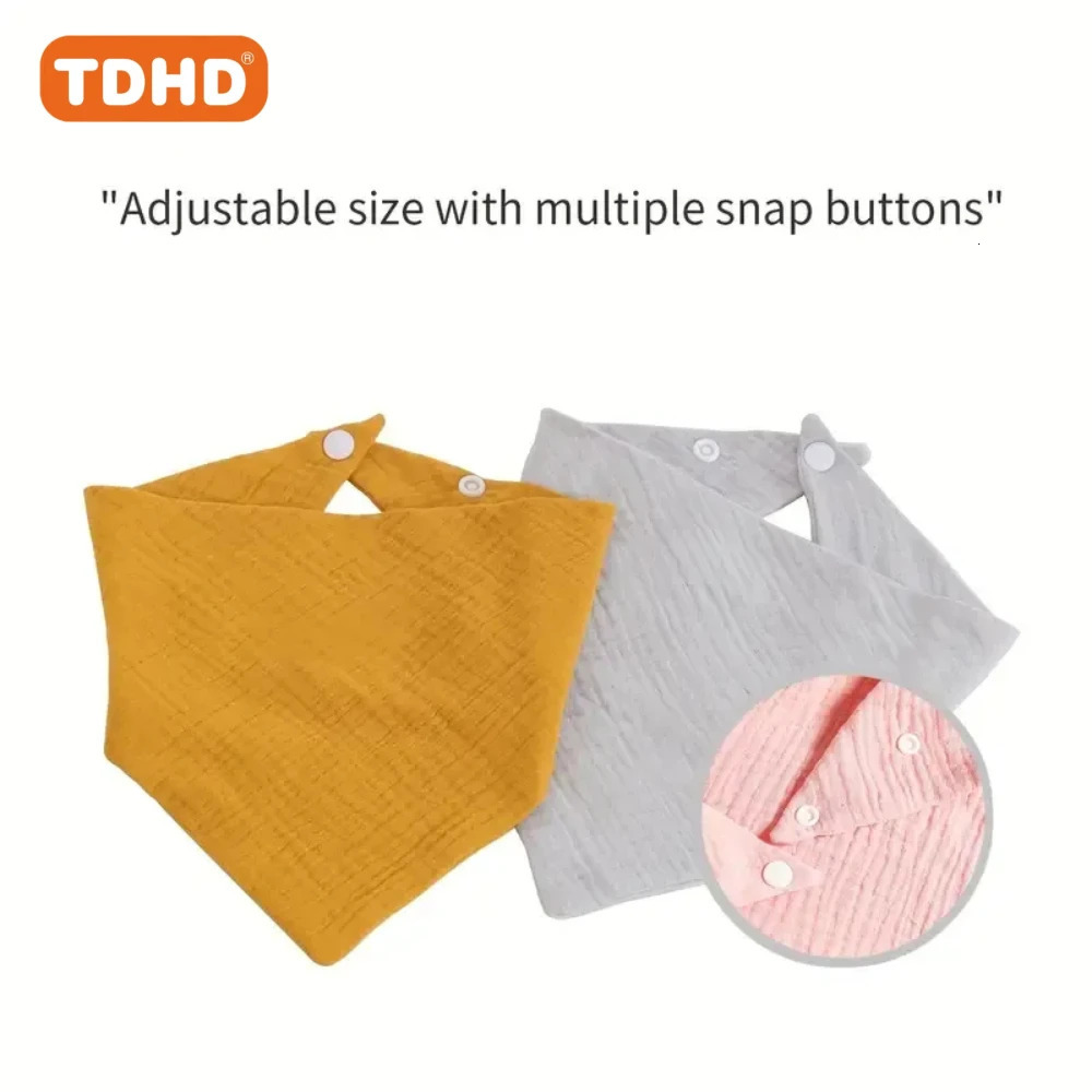 TDHD 7 PCSBaby solid color pure cotton muslin drool towel soft skin friendly absorbent fast fashion color muslin bib 251107