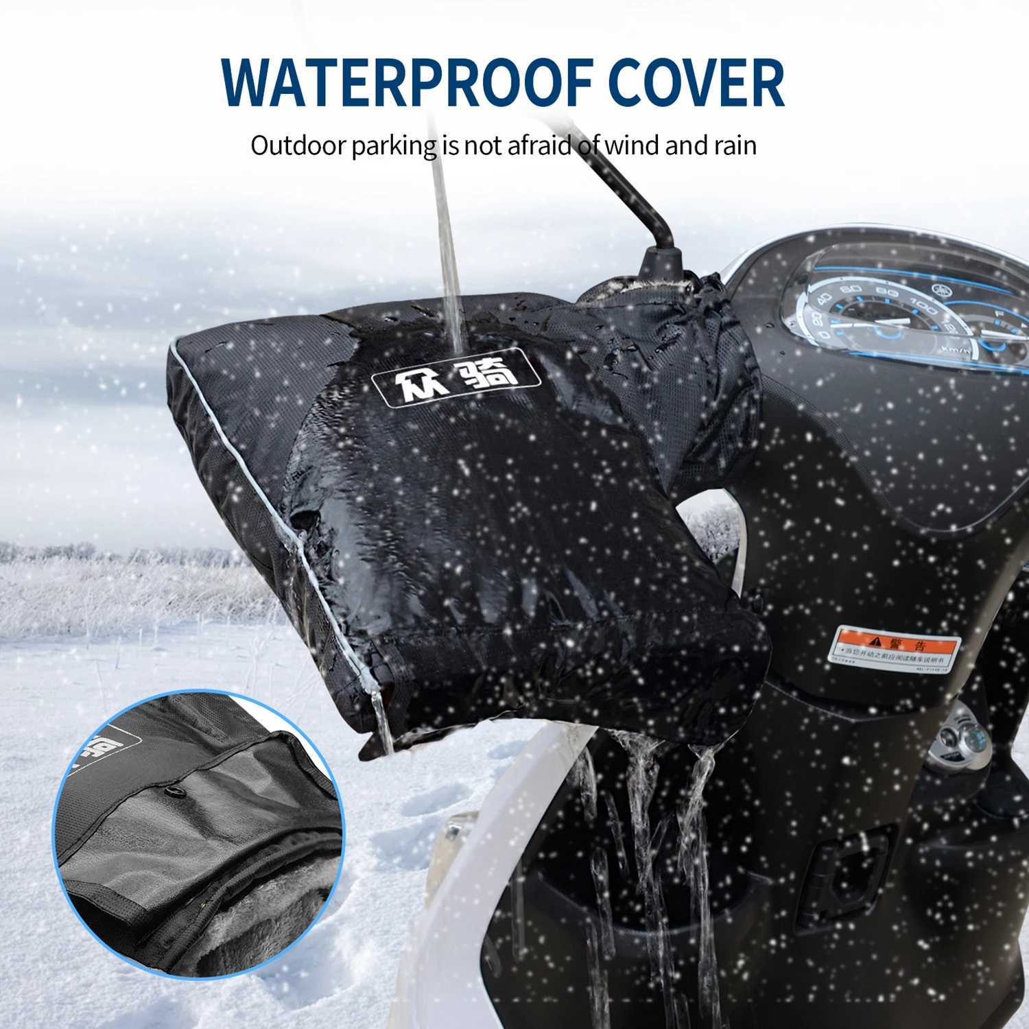 Motorcycle Glove Waterproof Thick Warm Handlebar Muff Scooter Grip Thermal Handle Bar Muff Winter Protective Warmer Biker Glove S25118