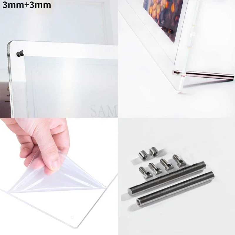Crystal transparent A3/A4/A5 Acrylic Photo Frame Display Stand Paper Certification Holder for Bedroom Tabletop Decorations L251110 H260306