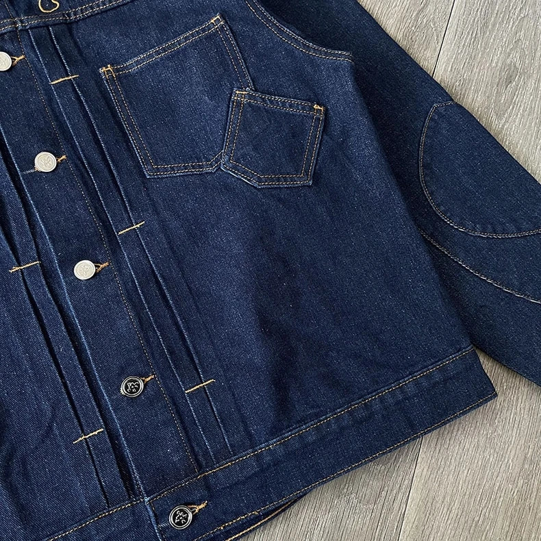 blue embroidered denim jacket and pants set casual oversized streetwear trend matching track 250401