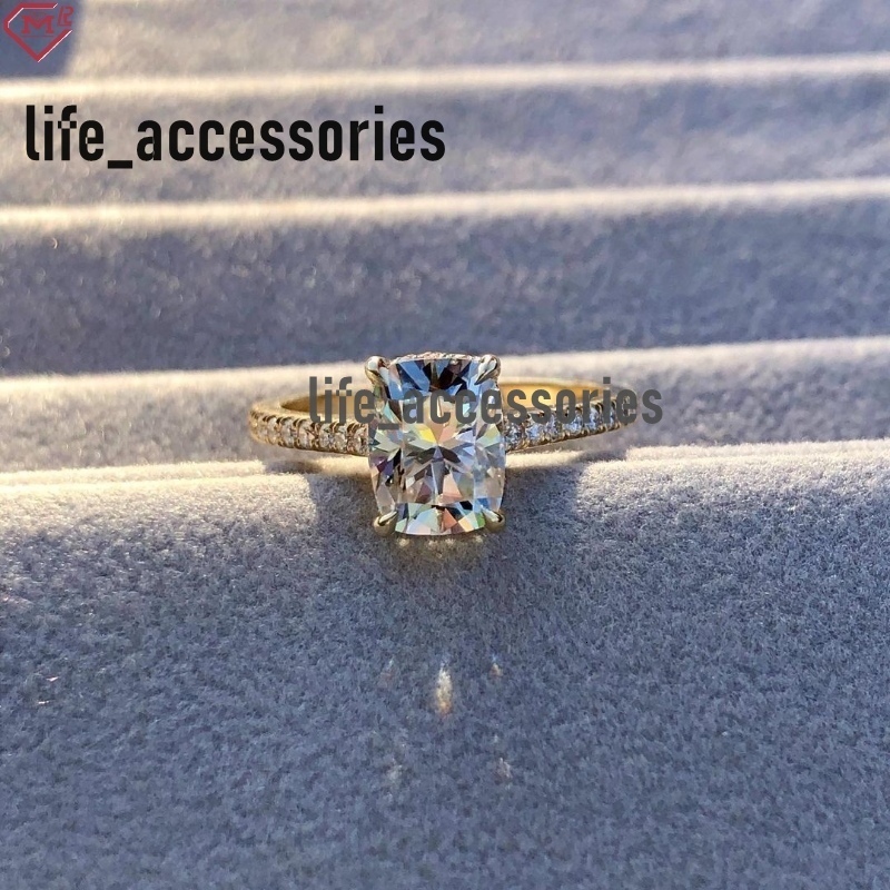 IGI CVD Lab Grown Diamond Ring Engagement Wedding 14k Gold 2ct VS1 Cushion Cut Diamond Rings