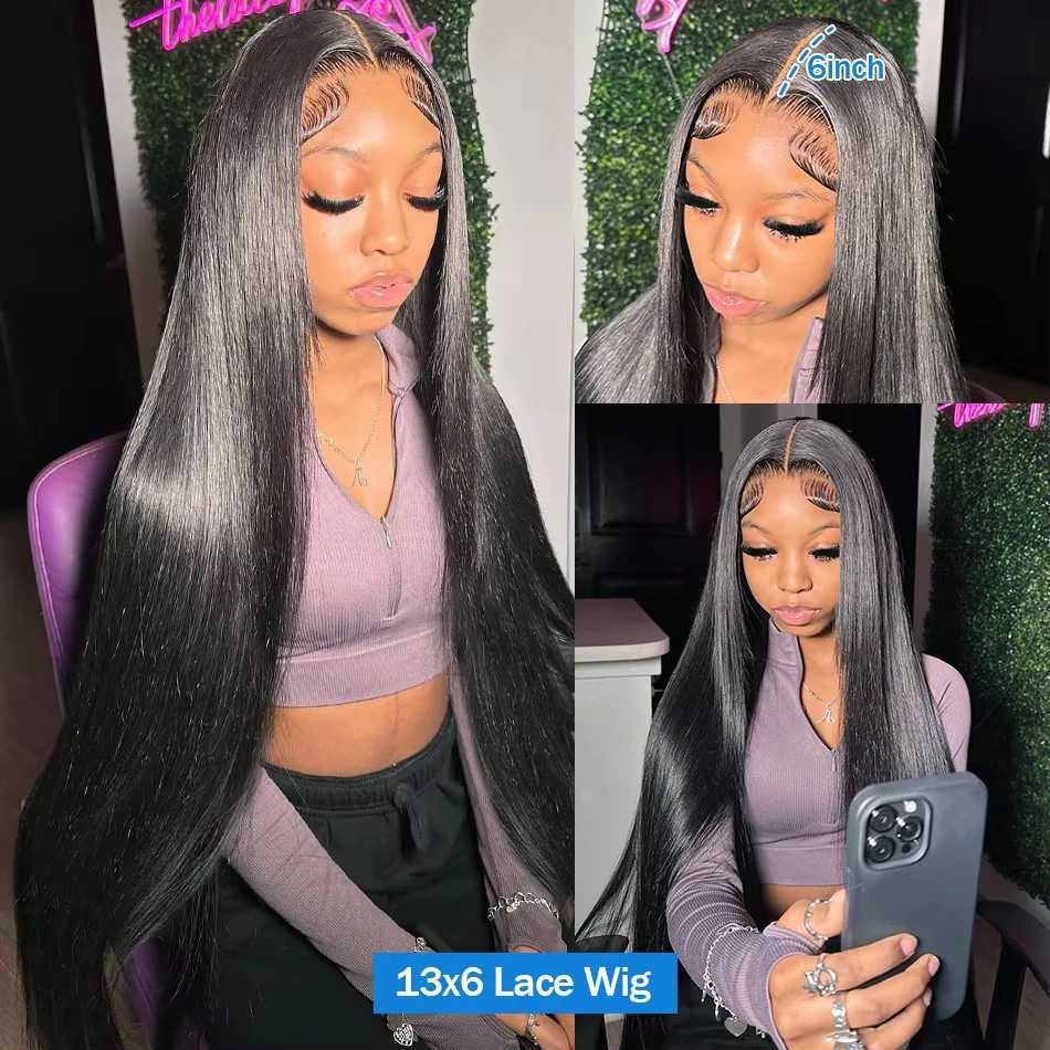 Bone Straight Hd Lace Frontal Wig 13x6 Lace Front Wig Human Hair 30 40 Inch Transparent Lace Pre Plucked Wigs 13x4 HD Lace WigT251111