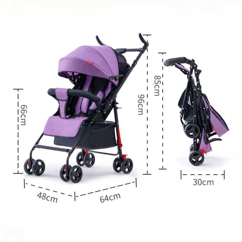 Baby Stroller Can Sit or Lie Down Ultra-light Portable Simple Shock-absorbing Folding Baby BB Stroller XJ250623