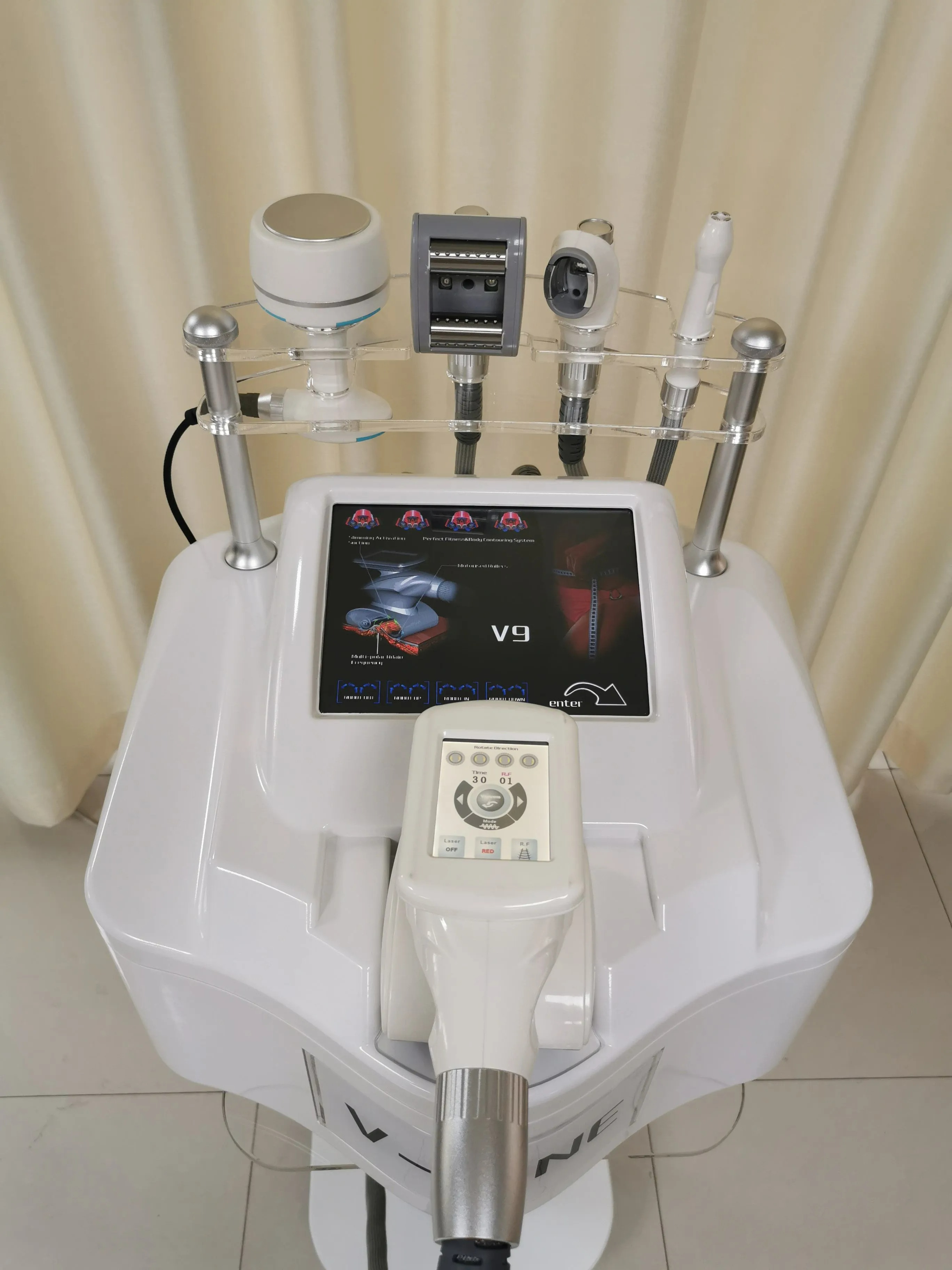 Portable V-Nine Vacuum Roller Massage System Physical Therapy Removal Skin Tightening Body Sculpting Machine