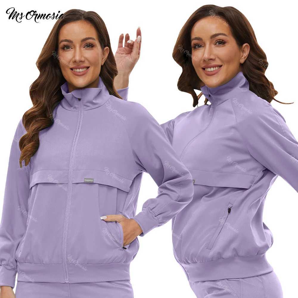 Mens frosted jackets medical uniform tops laboratory coats outerwear loose jackets for clinic doctors and nurses long slip warm jackets X250410