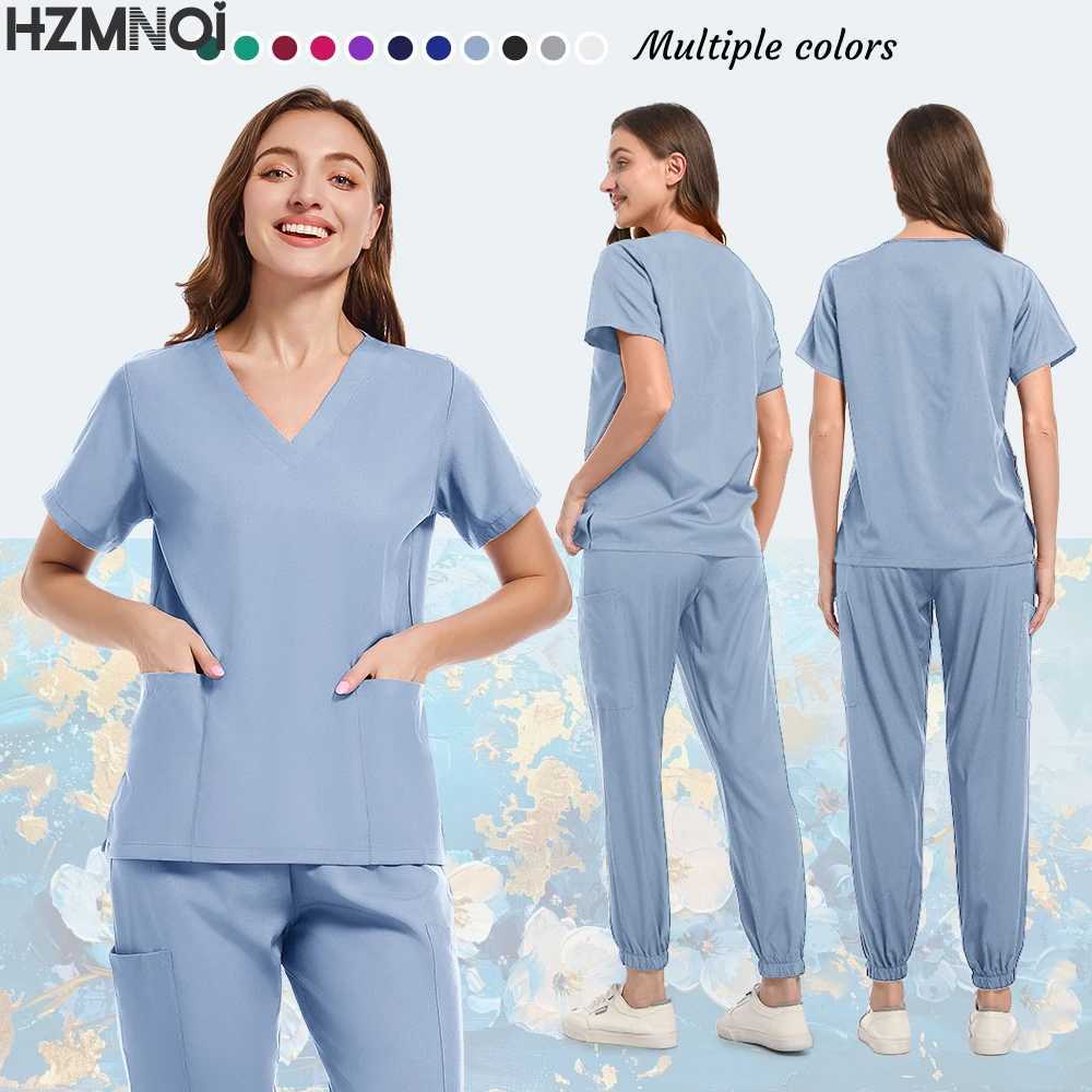 Medical Scrubs Sets Hospital Surgical Uniforms Women Scrub Tops Pant Nurses Accessories Dental Clinic Spa Pet Workwear Clothes X250410