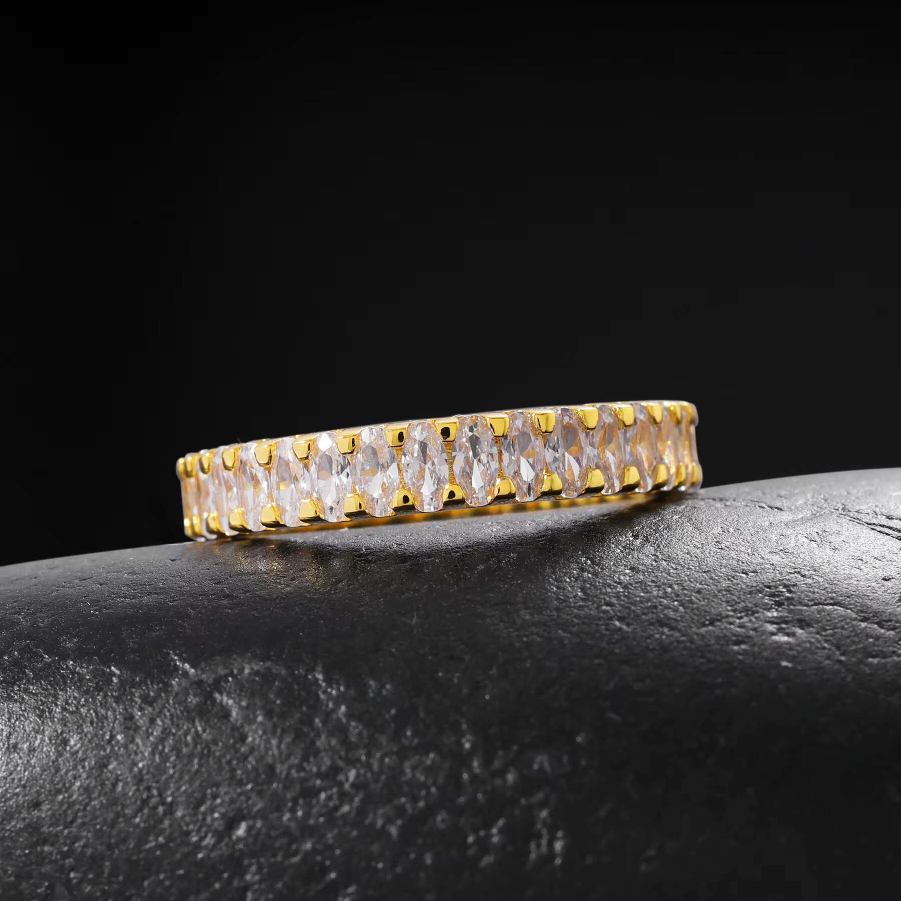 Pass Diamond Tester Luxury Wedding 4mm 925 Sterling Silver Ring VVS Moissanite Baguette Jewelry Fashion Engagement Ring