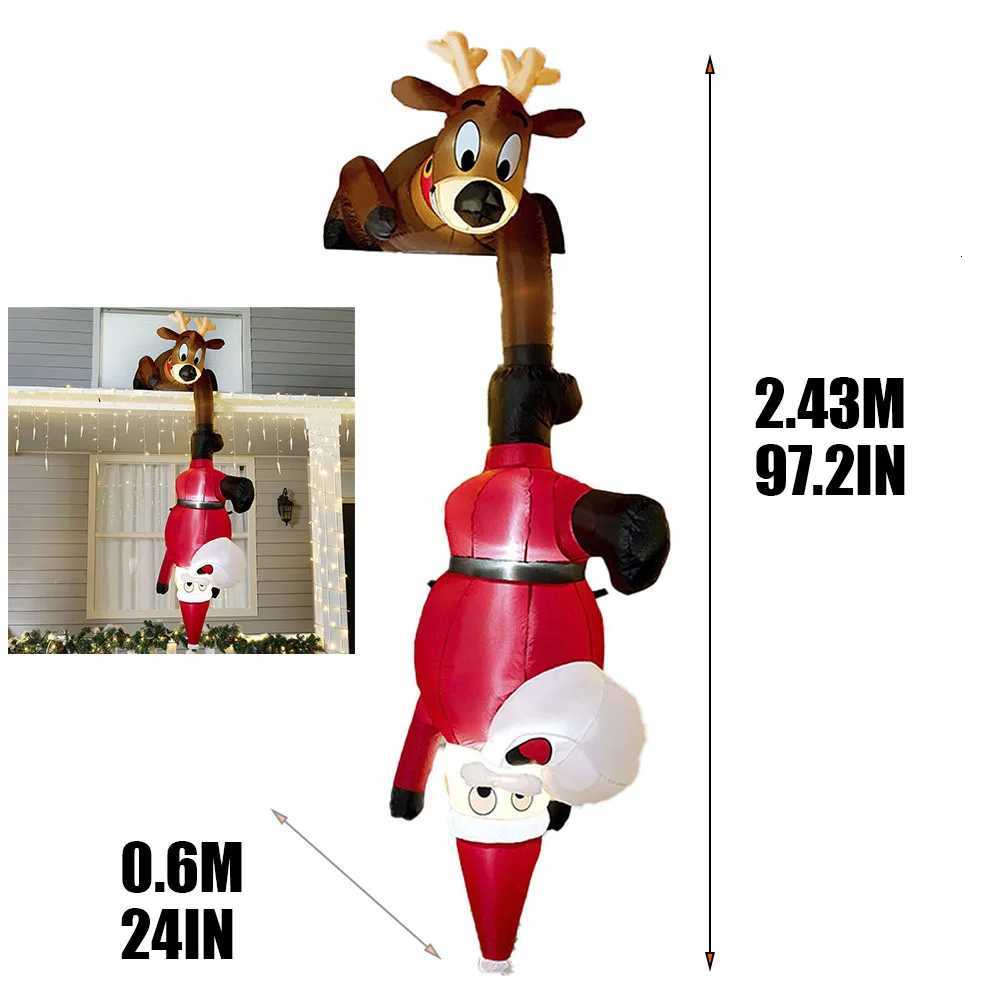 Christmas 8FT Inflatables Christmas Hold Present Bag Outdoor Decorations Climbing Santa Claus Inflatable Christmas Home Yard Decorations Y251111