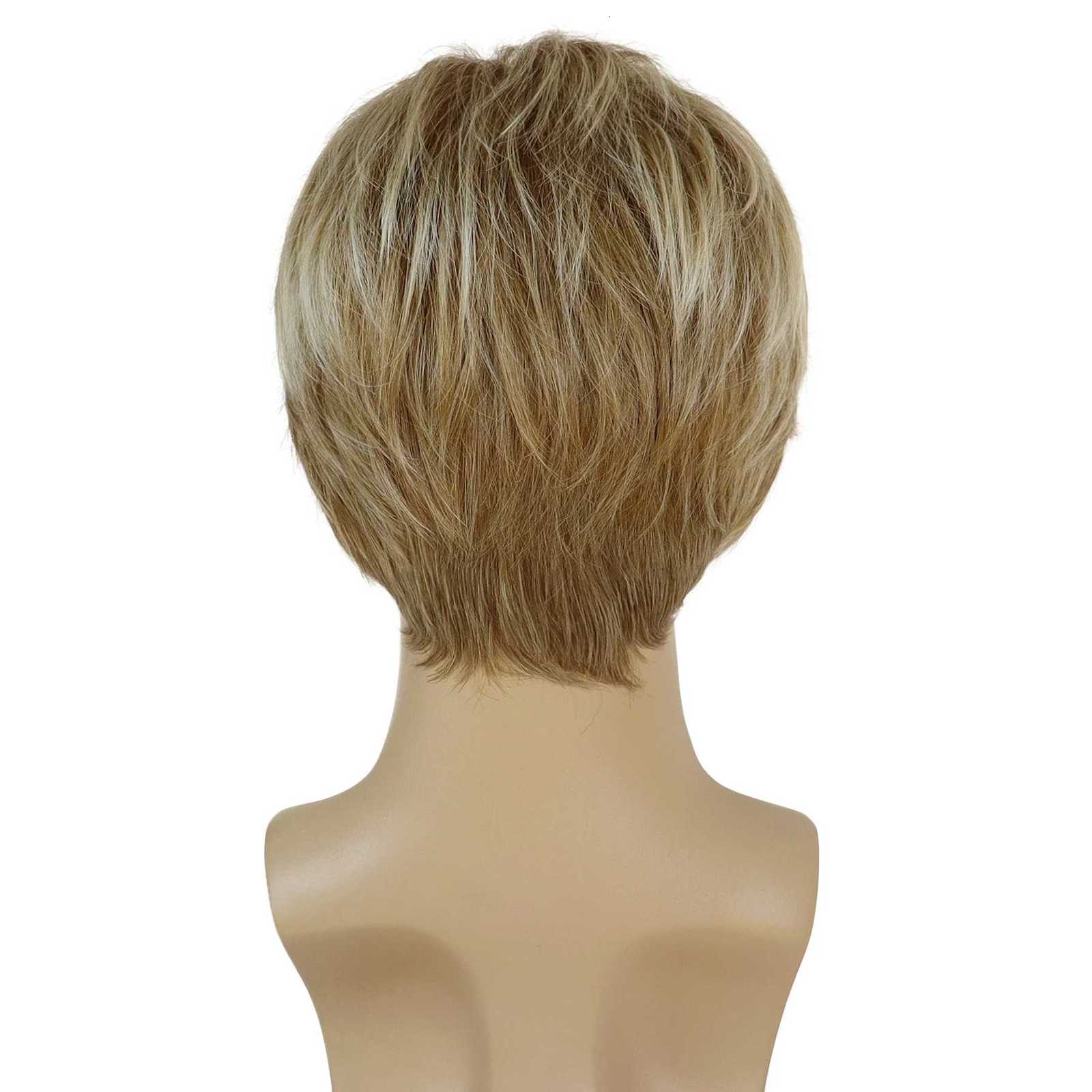 Synthetic Hair Short Straight Men Wig Blonde Color Heat Resistant Wigs for Male Halloween Daily Costume Party Natural LookingT251111