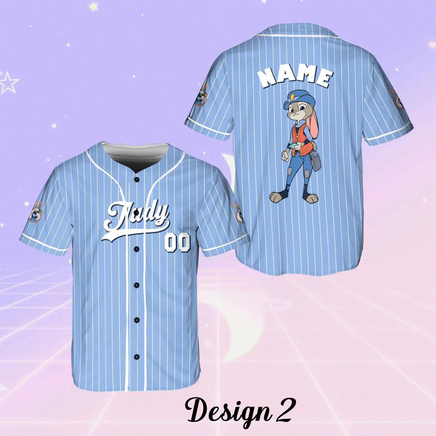 Baseball Disney Matching Shirts Personalized Character Zootopia Movie Jerseys