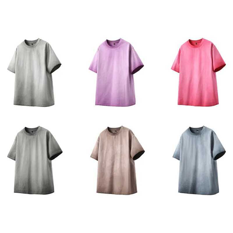 Distressed Washed T-shirt Retro Street 2025 Punk T-shirt Casual Mens Short Sleeve Hip Hop Loose T-shirt M250411