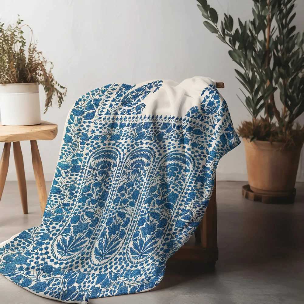 Bohemian Floral Paisley Pattern Blanket Decorative Throw Sofa Bed Cover for Living Room Bedroom Home Decor C251111