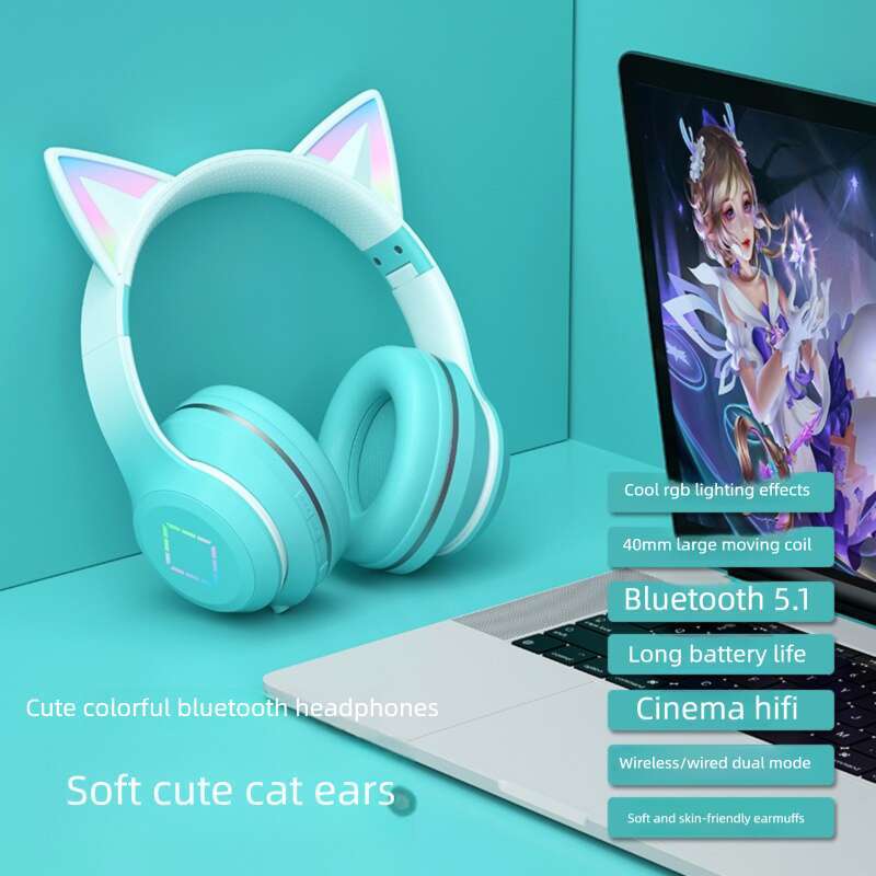 Famous Brand Famous Brand New DR Over Ear Gradient Color Children S Gaming Online Class Call E Sports Wireless Bluetooth Headphones