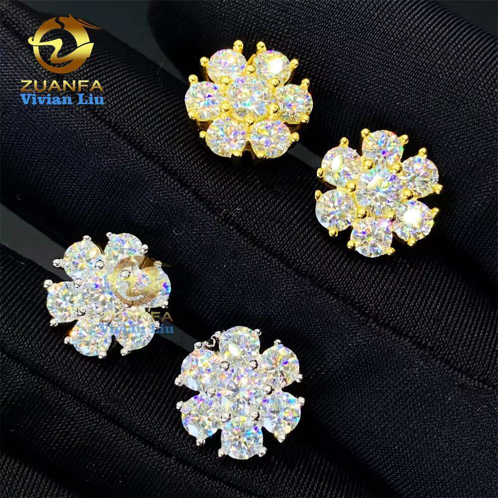 ZUANFA Jewelry High Quality 925 Sterling Silver Hot Selling Fashion Jewelry Vvs Moissanite Diamond Jewelry Stud Earrings