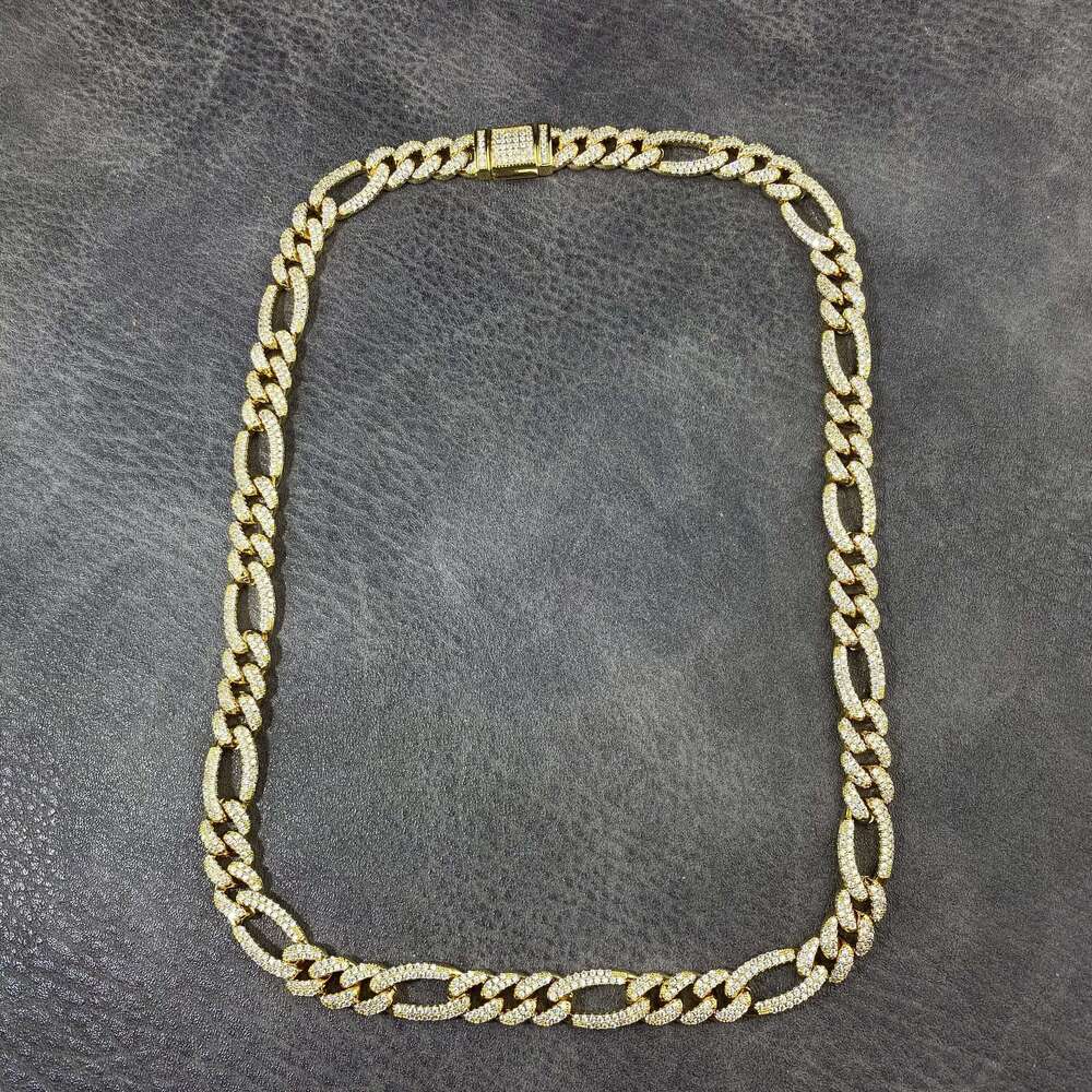 925 Sterling Silver VVS D Colour Moissanite LINK Chain Hip Pop Necklace Iced Out Cuban Cut Chain Choker Men Necklace Chain