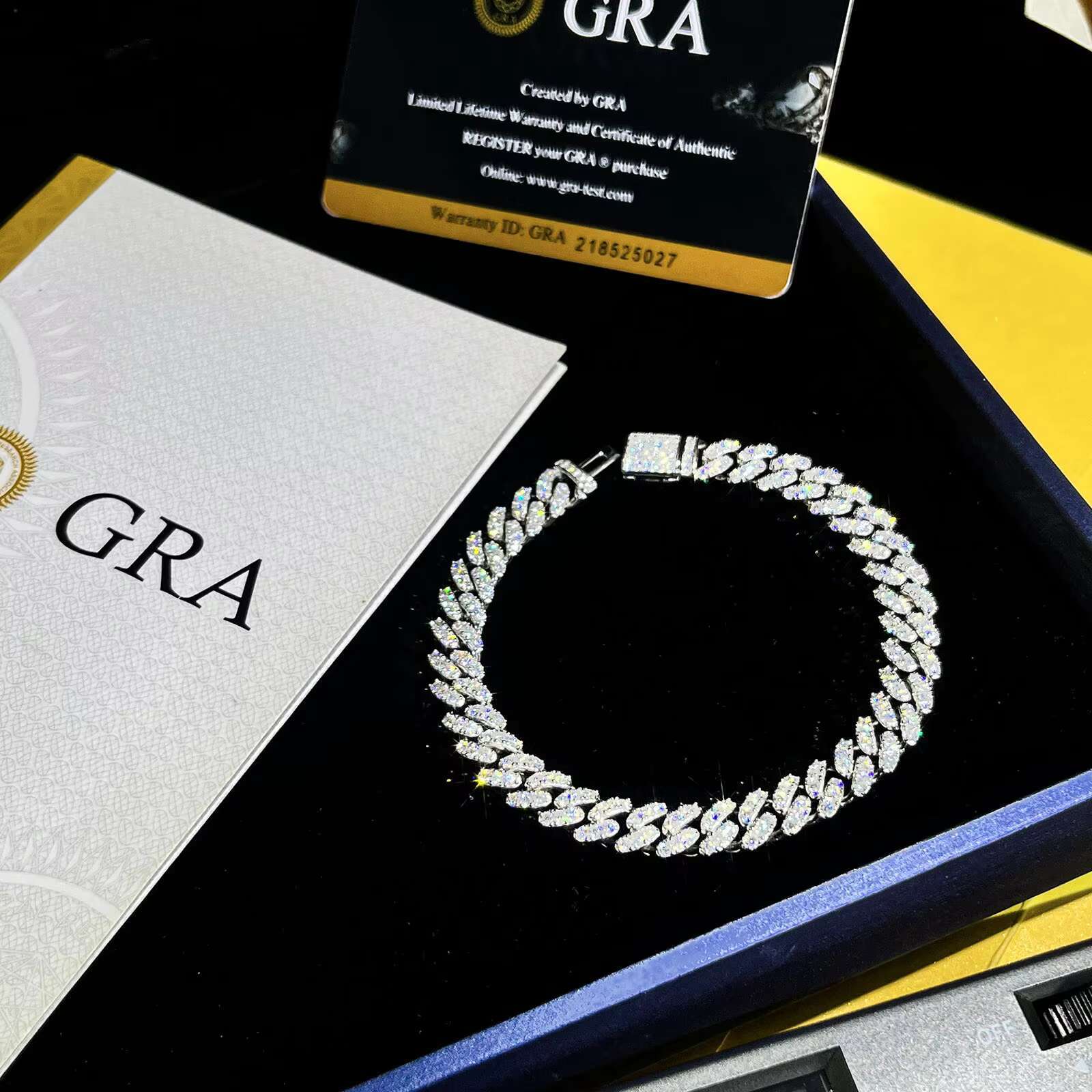 Moissanite Chain Cuban Pass Diamond Tester 6mm-20mm 925 Sterling Silver Moissanite Cuban Link Chain VVS Moissanite Chain