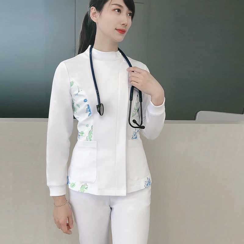 hospital uniforms customized white clothes suitable for nurses and doctors in medical facilities X250410