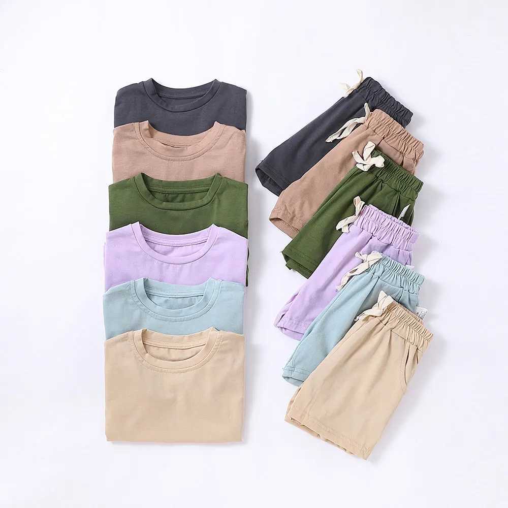 Summer 2-piece childrens clothing set childrens sports sled T-shirt and shorts boys and girls setXJ250410