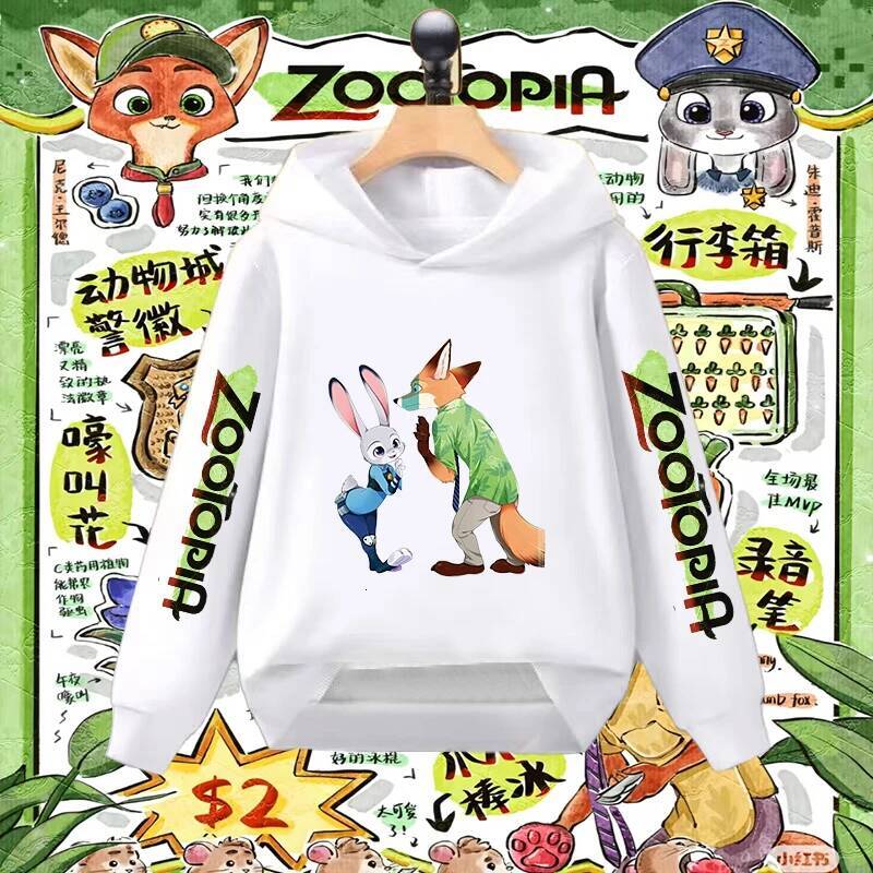 Disney Zootopia Judy And Nick Wilde Sister Hoodies Matching Outfits For Kids Children Girls Cartoon Character Pullover
