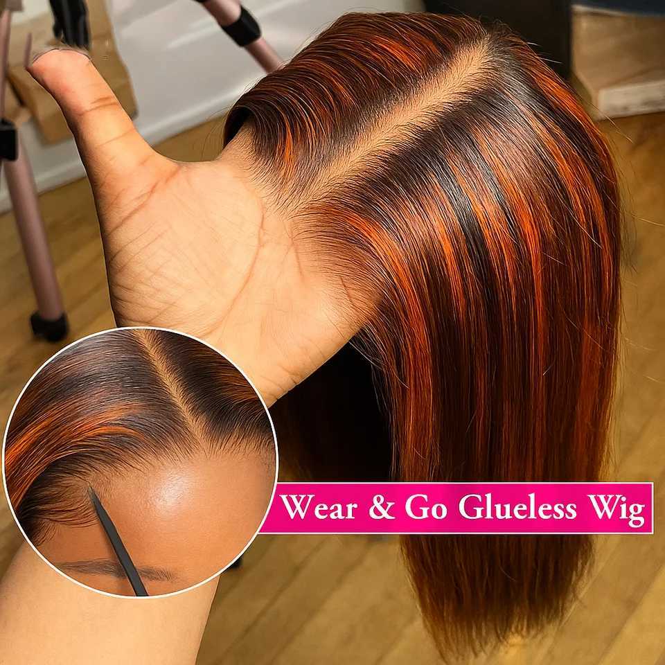 P4/350Gradient Wig human hair Glueless wigs 5x5 hd Lace Wigs Colored Highlight Wig Straight human hair wigs Ombre human hair wigT251111