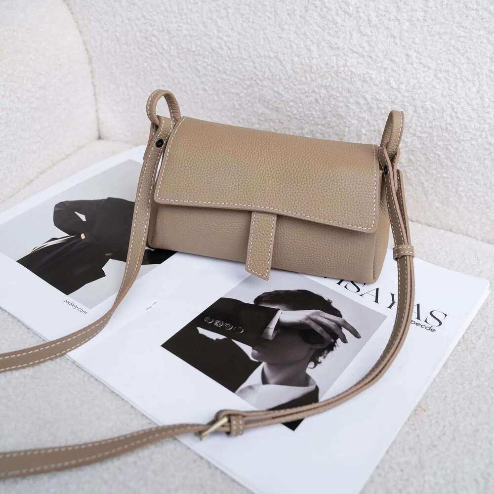 Genuine Leather Casual Handbag, Lady Underarm Fashionable Elegant Women's Shoulder Crossbody Bag Multi Compartment