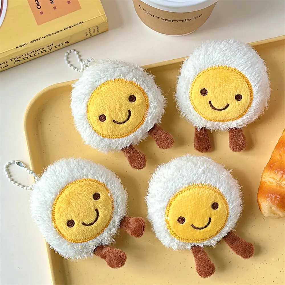 1 cartoon plush bag egg doll pendant cute egg chest keychain pendant student bag pendant accessory W250411